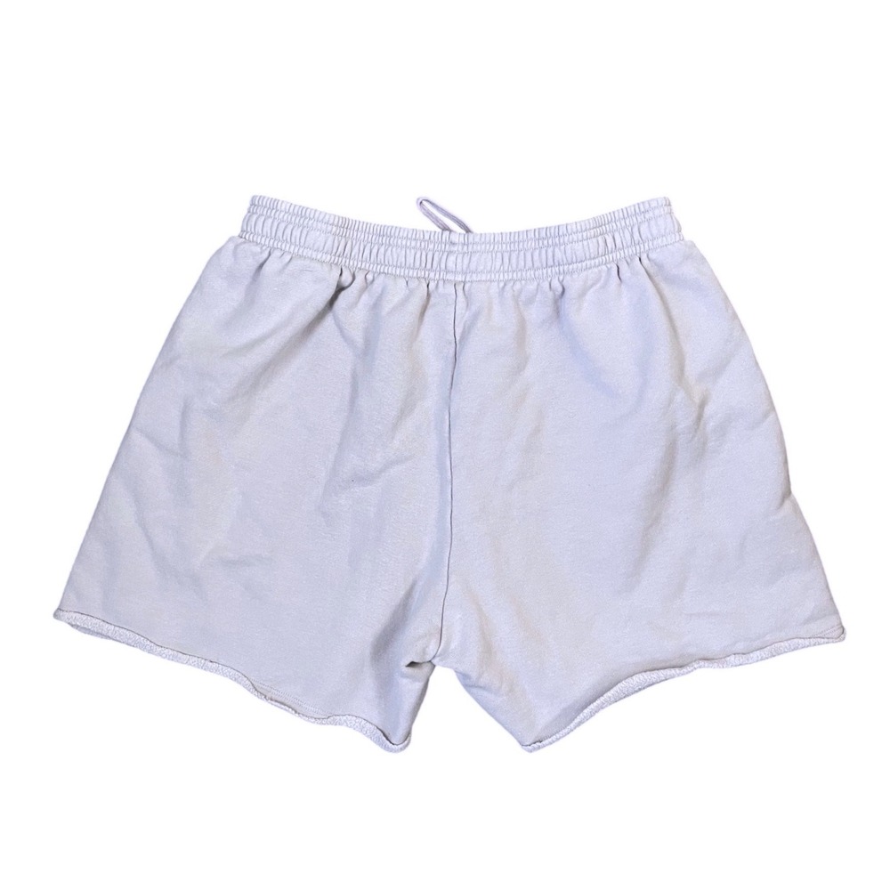 Alo Yoga Accolade Sweat Shorts Lavender Purple Cotton Fleece Raw Hem Medium - Picture 2 of 8